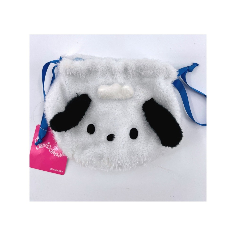 Sanrio Pochacco Drawstring Round Pouch Plush Nakajima NWT From Japan - Picture 2 of 6